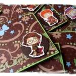 Kreepy Kids Harry Potter Waving Wands and with Leaky Cauldrons Series Happy Birthday Handmade Cards (set of 6)