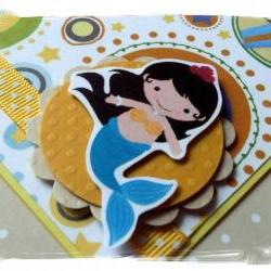 Little Mermaid Happy Birthday Handmade Card