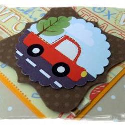 Orange Truck Happy Birthday Handmade Card